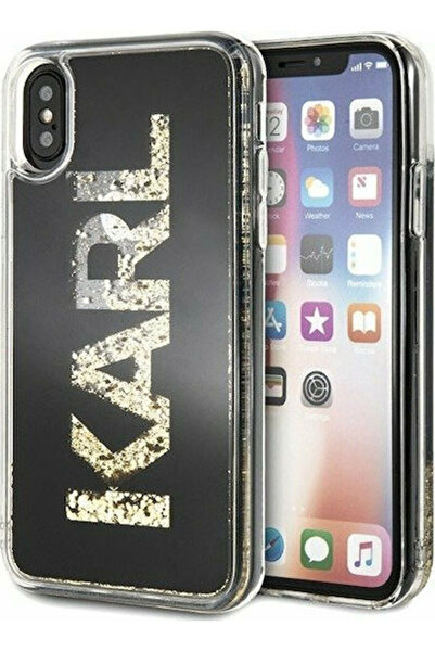 Karl Lagerfeld Karl Logo Glitter Πίσω Κάλυμμα Πλαστικό Μαύρο (iPhone X / Xs) ...