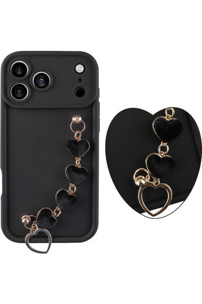 Other Volte-Tel Hearts Λουράκι Πίσω Κάλυμμα Σιλικόνης με Λουράκι Μαύρο (iPhon...