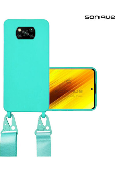 Other Sonique Θήκη Πλάτης Σιλικόνης 0.5mm με Λουράκι Γαλάζιο (Poco X3 NFC / X...