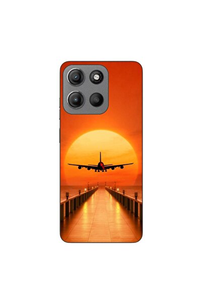 OEM Husa compatibila cu Motorola Moto G15 Silicon Gel Tpu Model Airplane Sunset