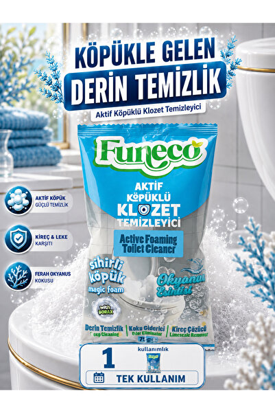 FUNECO Klozet Tuvalet WC Temizleyici, Aktif Köpüklü, Doğa Dostu, Okyanus Fera...