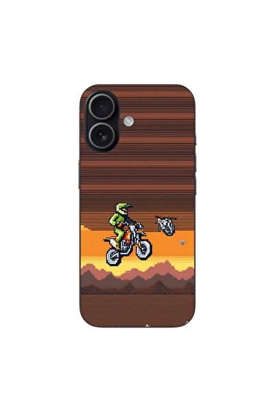 OEM Husa compatibila cu Apple iPhone 17 Silicon Gel Tpu Model Pixel Art Motor...