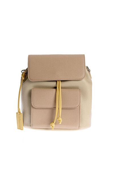 meli melo Rucsac bej elegant cu design minimalist si inchidere cu snur