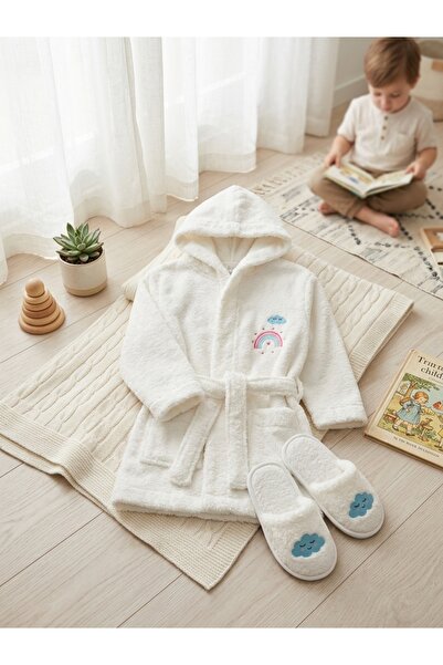 INFANT Luluco Baby Hooded Bathrobe and Slippers - 6 Colors Available