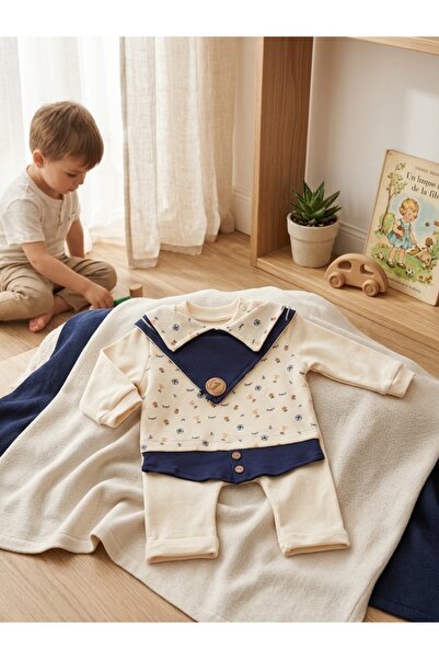 INFANT Set hanorac și pantaloni bebe cu glugă și imprimeu sport - 2 culori di...