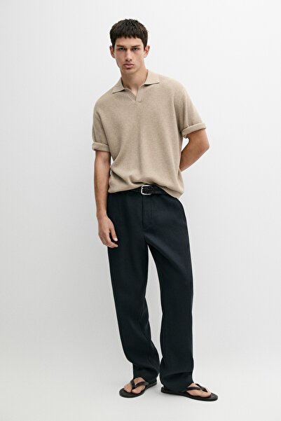 Massimo Dutti Keten straight fit pantolon