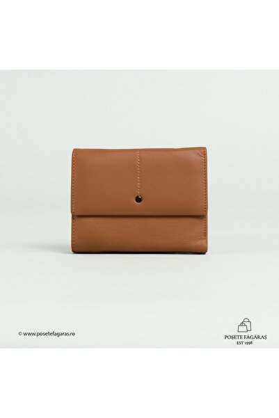 Posete Fagaras Alice Leather Wallet - Cognac, Genuine Leather Wallet , Women'...