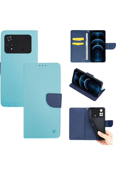 Other Sonique Trend Wallet Synthetic Leather Ciel / Dark Blue (Poco M4 Pro)