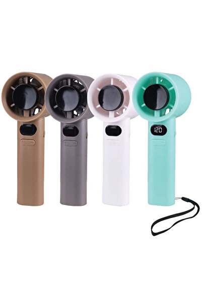 NO BRAND Ventilator Portabil 16cm, cu Display LED, USB Reîncărcabil, din Plas...