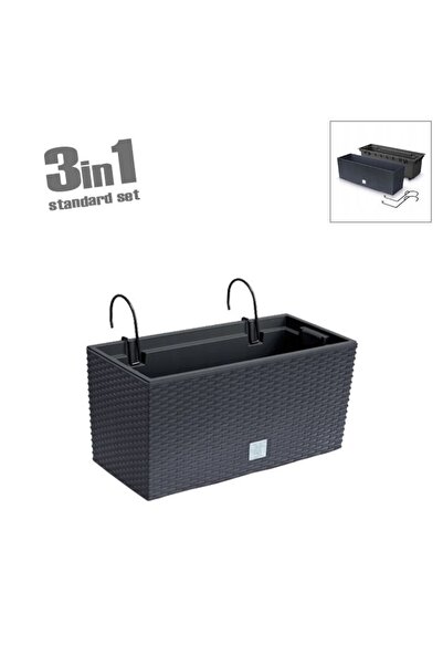 MARHOME Ζαρντινιερα Κρεμαστη (3 Σε 1) Ανθρακι Rato Case 39.5x18.5x19.5cm 5/15...