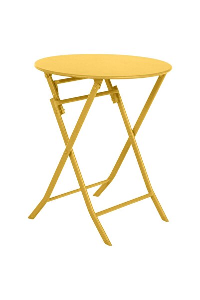 Hesperide Round foldable garden table Greensboro, mustard color -