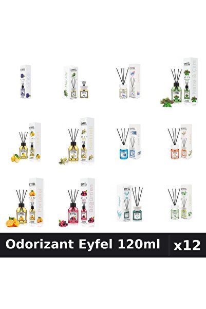 Eyfel Set 12 Odorizante Camera cu Betisoare - 12 Arome Asortate, 120ml