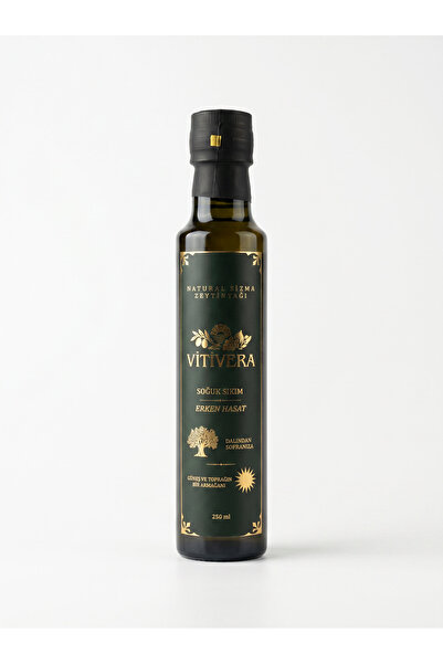 VİTİVERA Premium Soğuk Sıkım Erken Hasat Natural Sızma Zeytinyağı 250ml (Cam ...