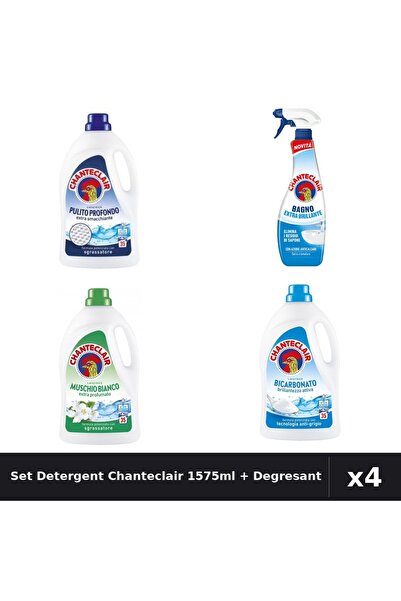 Chanteclair Set 4 Detergent Lichid Rufe 1575ml 35 Spalari - Bicarbonat, Curat...