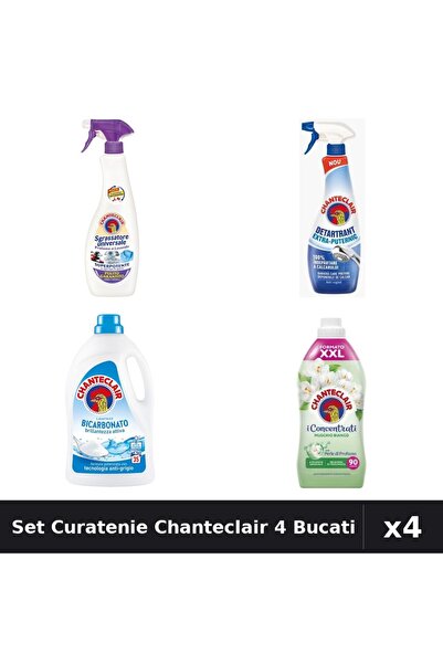 Chanteclair Set 4 Curatenie - Degresant 600ml, Detartrant 625ml, Detergent 15...