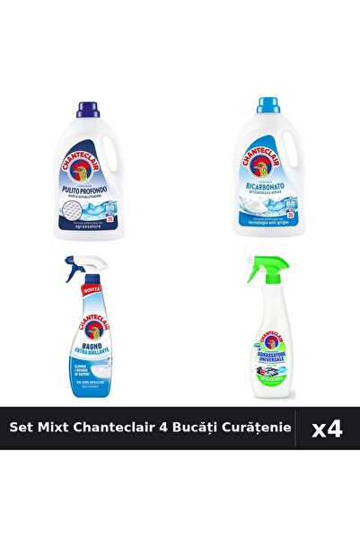 Chanteclair Set 4 Detergent și Degresant 1575ml 625ml 600ml - Bicarbonat, Cur...