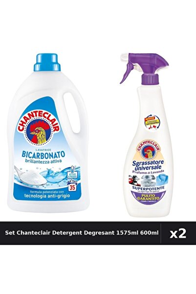 Chanteclair Set 2 Detergent și Degresant - 1575ml + 600ml Bicarbonat, Mosc Alb