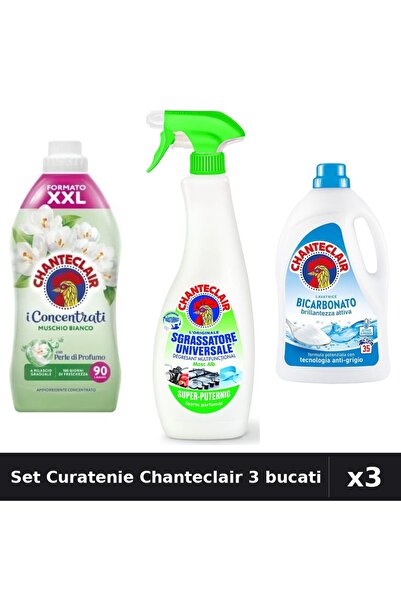 Chanteclair Set 3 Curatenie - Detergent 1575ml, Balsam 1800ml, Degresant 600ml