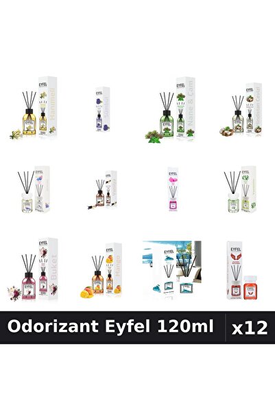 Eyfel Set 12 Odorizante Camera cu Betisoare - 12 Arome Asortate, Parfum Inten...