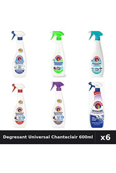 Chanteclair Pachet 6 Degresant Universal 600ml - Bicarbonat, Lămâie, Marsilia...
