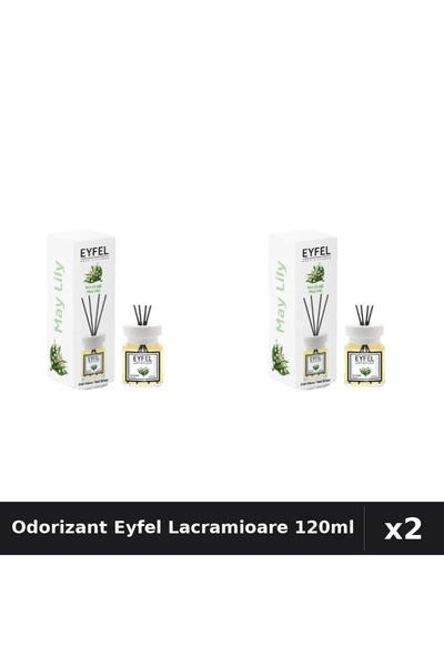 Eyfel Set 2 Odorizant Camera cu Betisoare Lacramioare 120ml - Parfum Intens