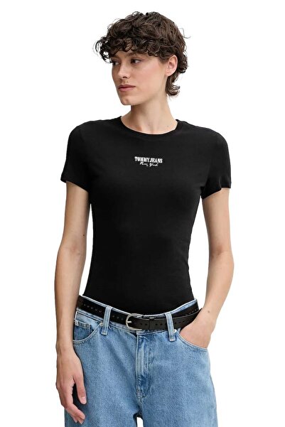 Tommy Jeans , Slim fit t-shirt with logo print, White, Black, M