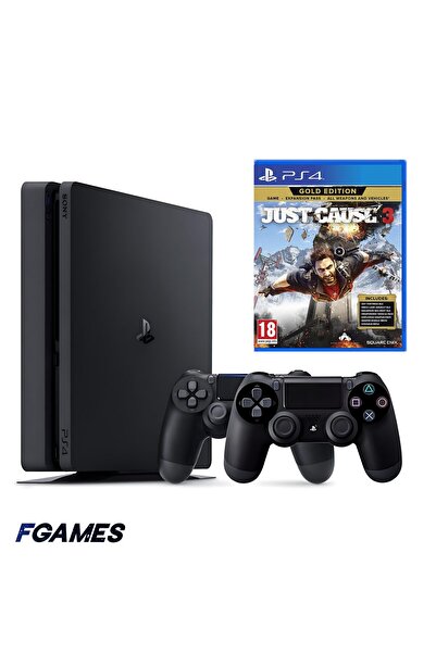 Sony Consola Playstation 4 Slim Ps4 1TB + Două controlere + Just Cause 3 Gold...