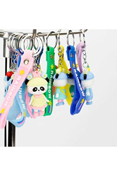 ELA MOD Elbiseli Panda Silikon Bileklikli Anahtarlık