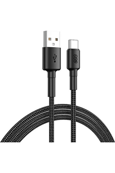 QCY Πλεγμένο Καλώδιο USB 2.0 USB-C αρσενικό - USB-A 60W Μαύρο 1.2μ
