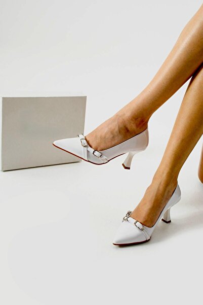 Roshin Shoes New Season Classic Shoes with Heels White Patent Leather Heel He...