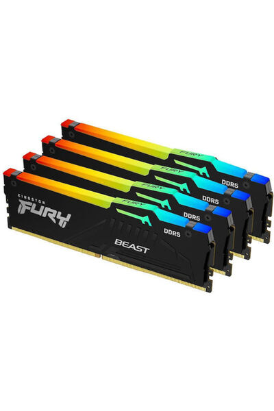 Kingston Fury Beast RGB DDR5 64GB RAM με 4x16GB Μονάδες και Ταχύτητα 6000 για...