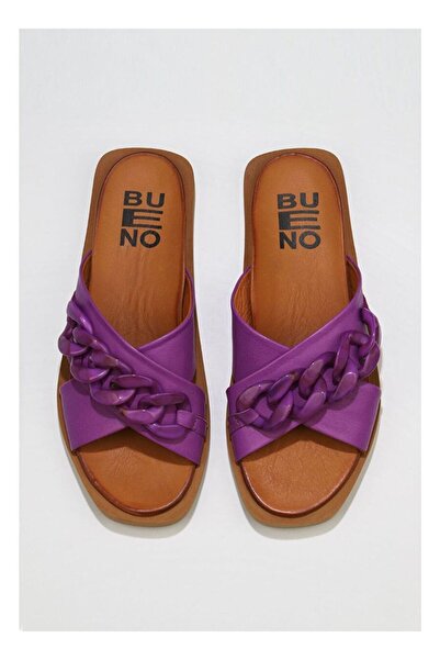 BUENO Shoes Lila Deri Kadın Düz Terlik 01wu3312