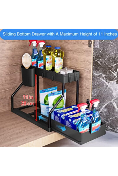 TAPIT Kitchen Countertop Storage Rack 2-Tier Under Sink Organizers and Storag...