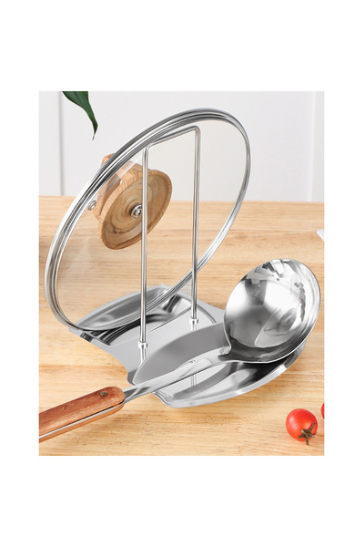 EHOME Lid And Spoon Rest Shelf, 304 Stainless Steel Pan Pot Cover Lid Rack St...