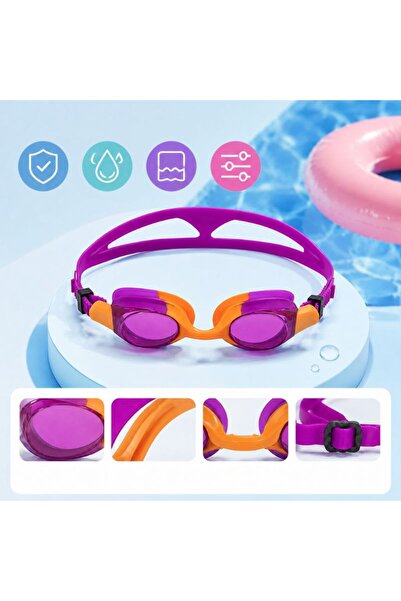 KMT Ochelari de Înot pentru Tineri 7-14 Ani, Anti-Aburi și Anti-UV, Violet-Po...
