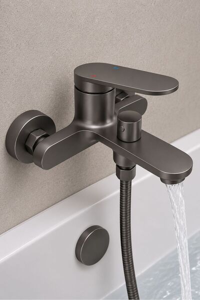 Radinavico Shower column, faucet included, brass, brushed gold