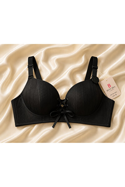 BEST BRA LİNGERİE أفضل حمالة صدر من ياسمينس بنمط قماش مزخرف وتفاصيل ربط أمامي...