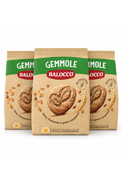 Balocco Set 3 x Gemmole, biscuits with spelt, wheat and buckwheat, rich in fi...