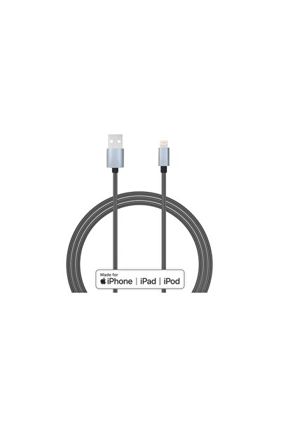 lemontti Cablu USB-A la Lightning MFI din aluminiu, cotit, 1,5m, gri