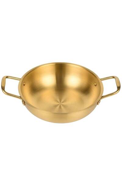 PUFO Tavă de servire cu 2 mânere, pentru paella, fructe de mare, 22 cm, auriu