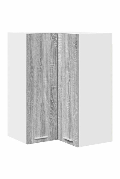 vidaxl Wall cabinet Sonoma Grey and White 57 x 57 x 80 cm Composite wood