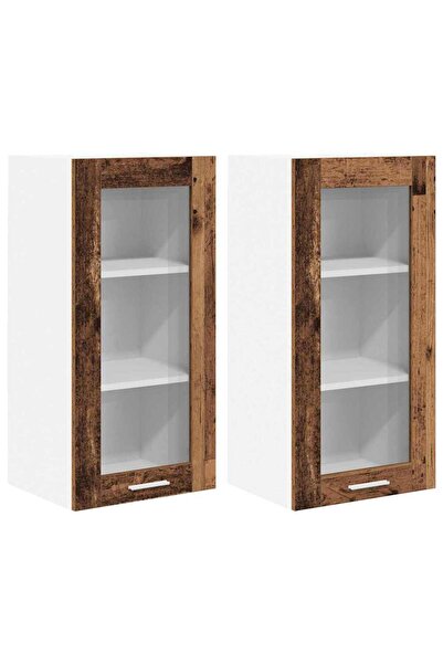 vidaxl Wall cabinet 2 pcs Old wood 40 x 31 x 80 cm Composite wood