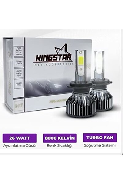 MOTOLİNAS LED XENON H7 [BEYAZ] KISA TİP KASA [KINGSTAR] ZENON FANLI ADET FİYAT