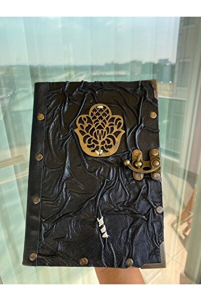 DURKHEİM Floral Desen Figürlü Kilitli %100 Deri El Yapımı Ajanda | Hatıra | A...