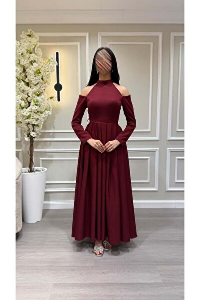BASMA FASHION Soft Burgundy Dress