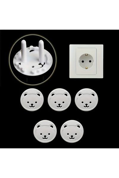 FIVIONT Child Socket Protector Cover Set of 5 – Socket Safety Lock with Teddy...