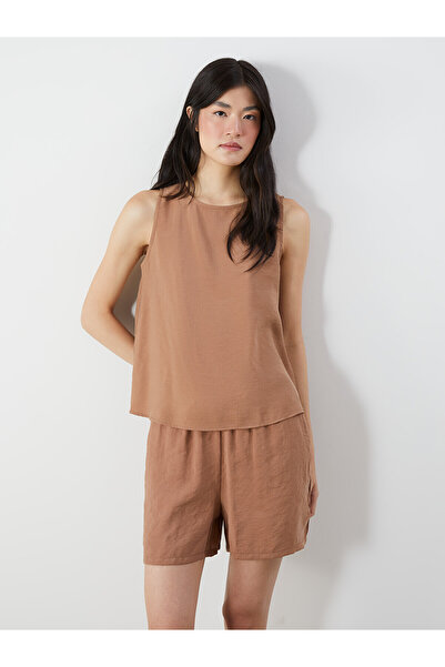 LC Waikiki Nevavm Oval Collar Modal Blended Blouse with a Difference