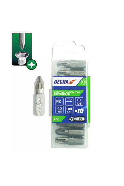 DEDRA EXIM Capete de ЕџurubelnitДѓ Pozidriv PZ2x25mm, 10buc cutie din plastic.