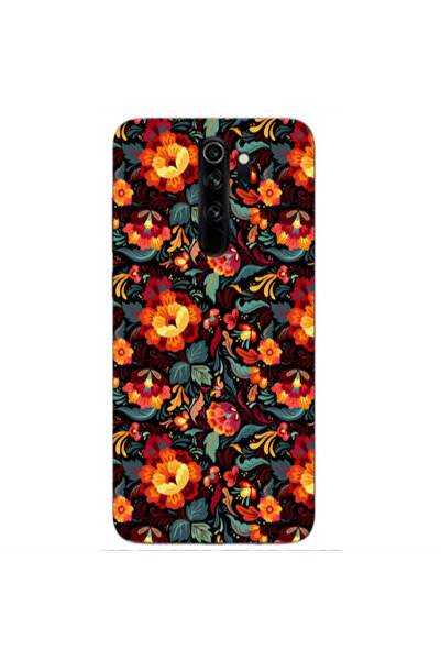 Other Xiaomi Redmi Note 8 Pro Orange flowers Transparent Silicone TPU Θήκη