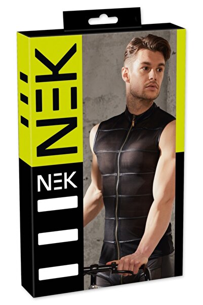 NEK Men's Lingerie – Men's Shirt L Black, L – Full-length zip at the front